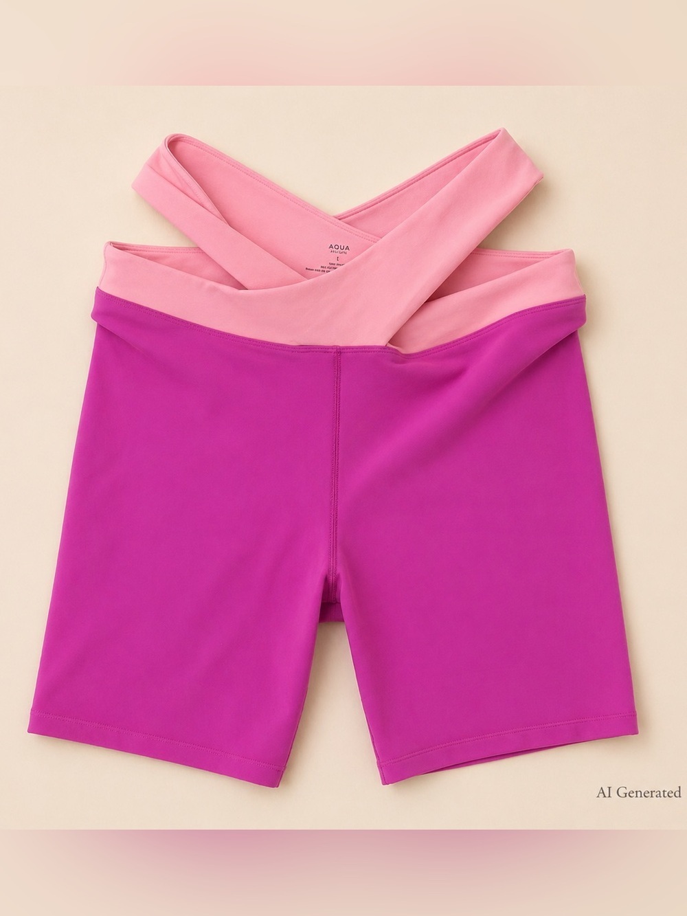 Aqua Crossband Pink & Fuchsia Bike Shorts